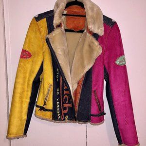 RARE vintage Von Dutch faux suede & denim jacket